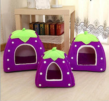 Load image into Gallery viewer, Newly Pet Dog Cat Puppy Cave House Cushion Home Bed Soft Cute Washable Strawberry Shape