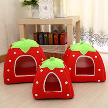Load image into Gallery viewer, Newly Pet Dog Cat Puppy Cave House Cushion Home Bed Soft Cute Washable Strawberry Shape