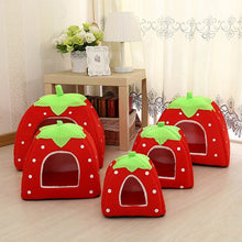 Load image into Gallery viewer, Newly Pet Dog Cat Puppy Cave House Cushion Home Bed Soft Cute Washable Strawberry Shape